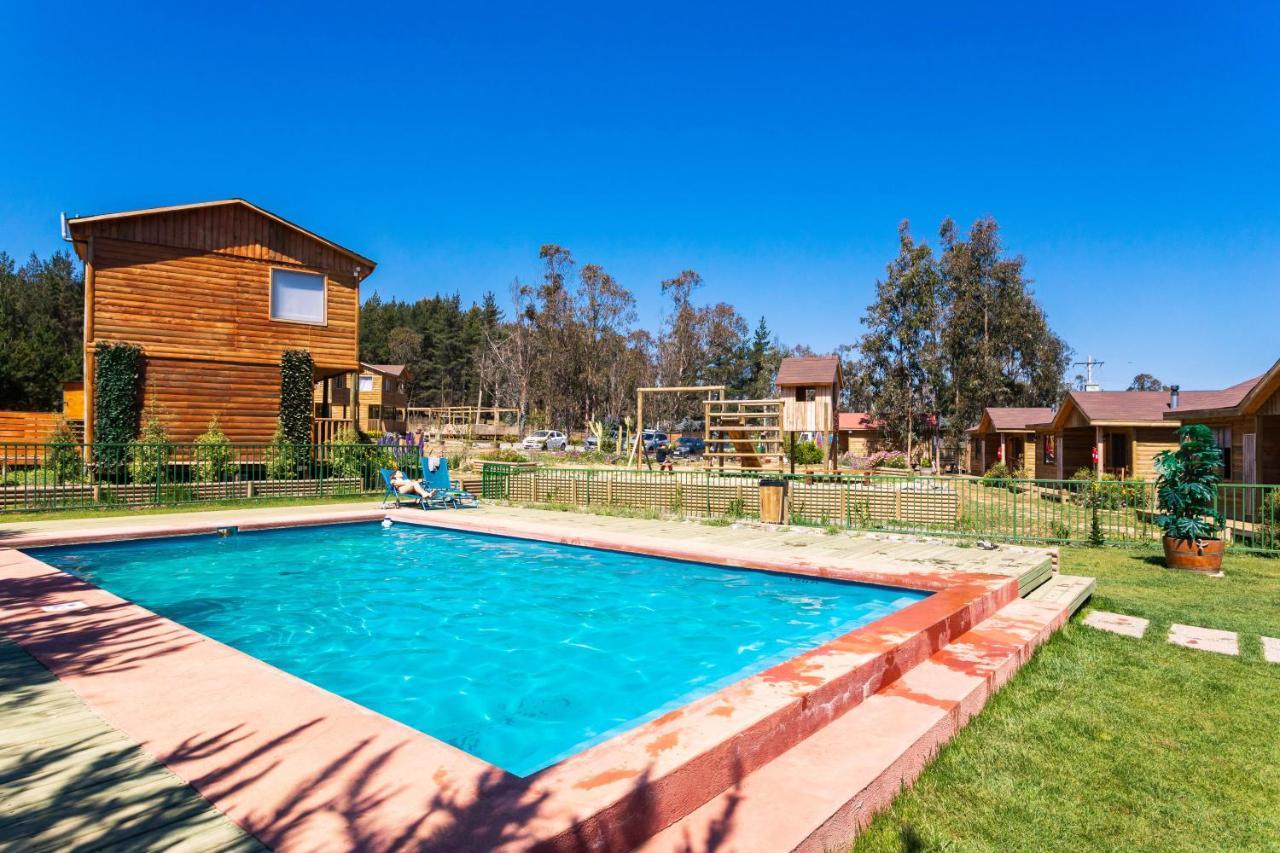 Cabana En Tunquen Con Parrilla, Fogon, Piscina Y Bosque Exterior foto